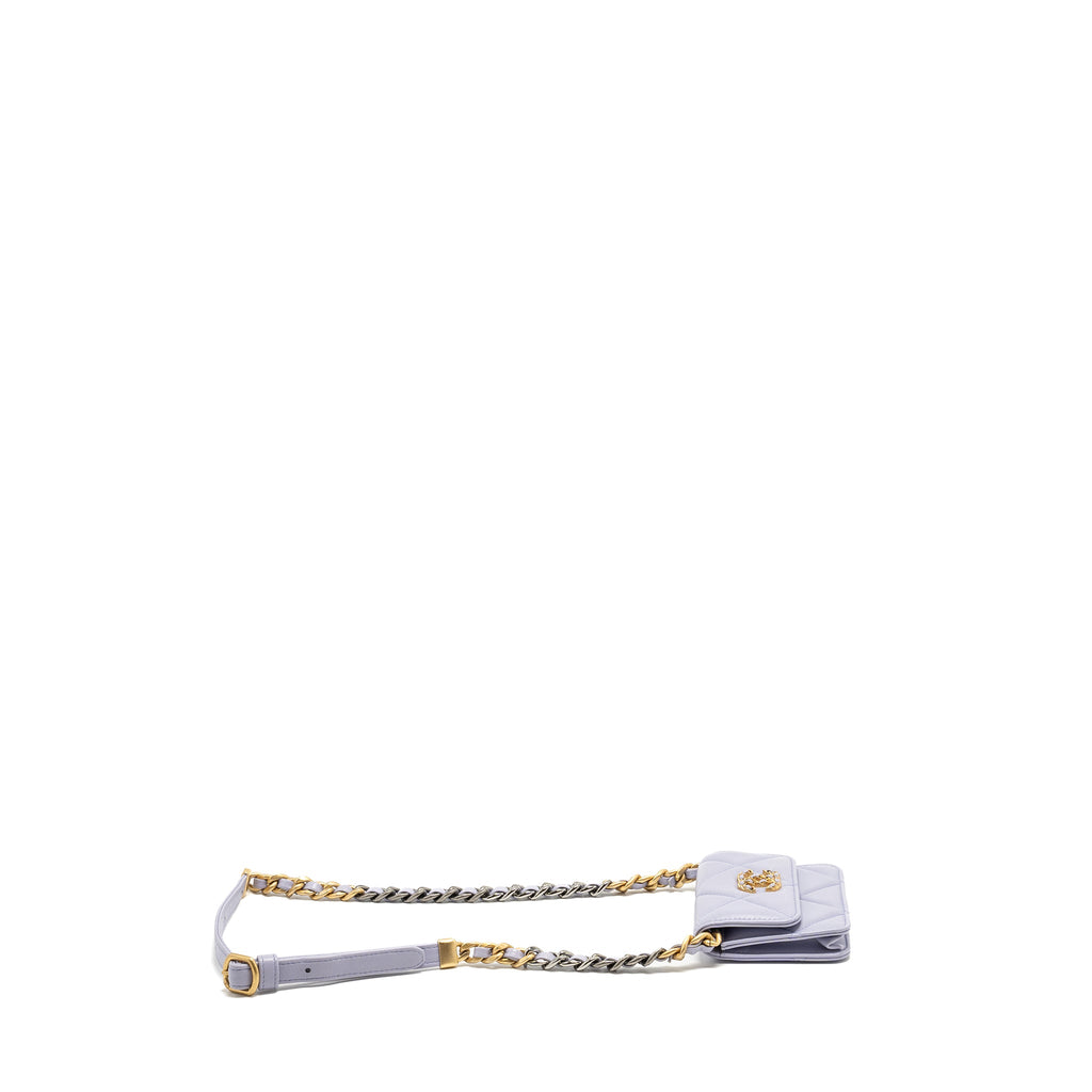 CHANEL 19 MINI BELT BAG LAMBSKIN LIGHT PURPLE MULTICOLOUR HARDWARE