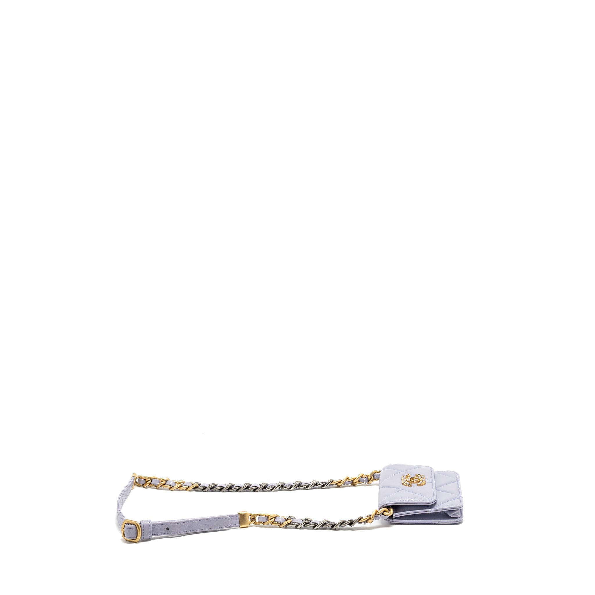 CHANEL 19 MINI BELT BAG LAMBSKIN LIGHT PURPLE MULTICOLOUR HARDWARE