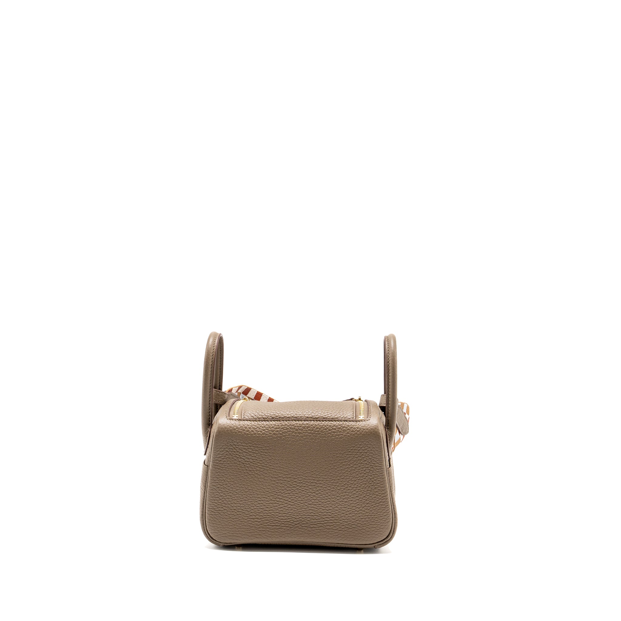 HERMES MINI LINDY CLEMENCE ETOUPE WITH CHAI-NATA-BLUE BRUME STRAP GHW