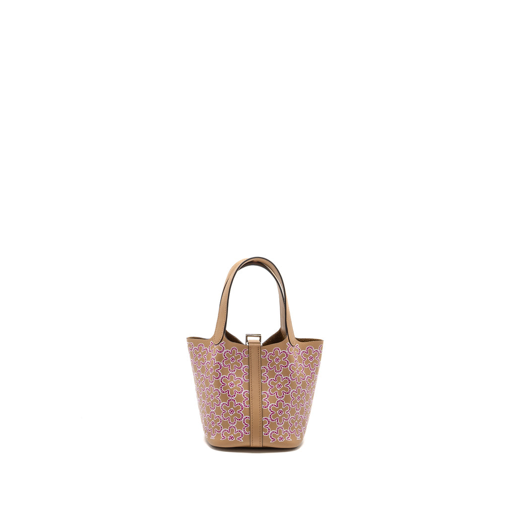 HERMES LUCKY DAISY MICRO PICOTIN SWIFT CHAI/ROSE/BLANC SHW