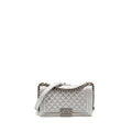 CHANEL MEDIUM BOY BAG LAMBSKIN SILVER SHW