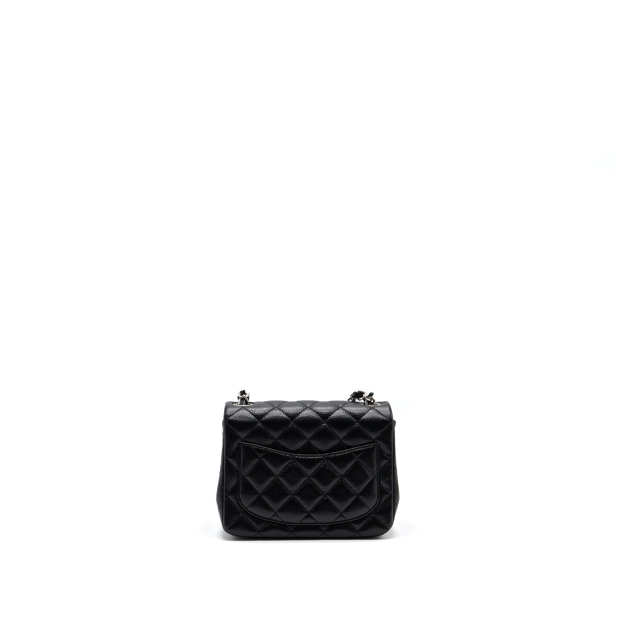 CHANEL CLASSIC MINI SQUARE FLAP BAG CAVIAR BLACK SHW