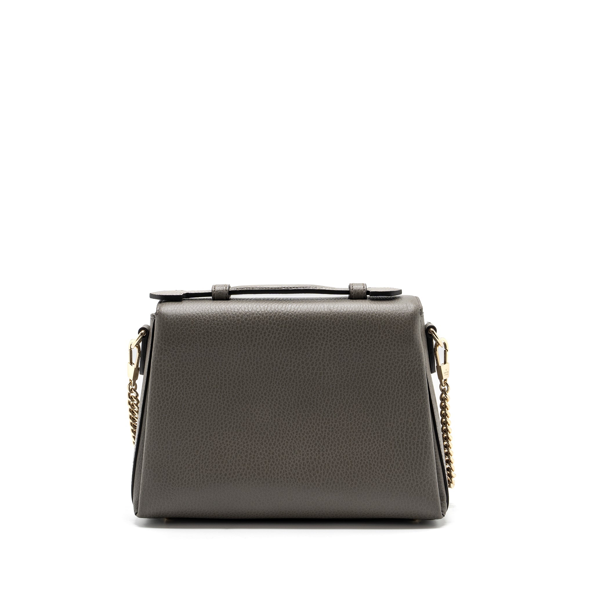 GUCCI TOP HANDLE MESSANGER BAG CALFSKIN GREY LGHW