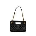 CHANEL 23S CLUTCH BAG WITH CHAIN CALFSKIN BLACK BRUSH GHW (MICROCHIP)