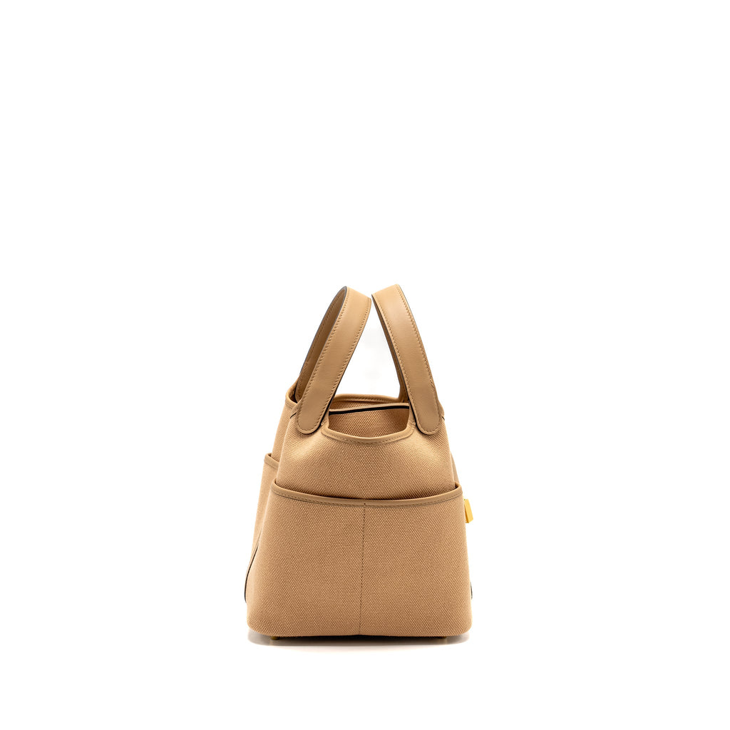 HERMES CARGO PICOTIN 18 LOCK BAG CANVAS/SWIFT CHAI GHW