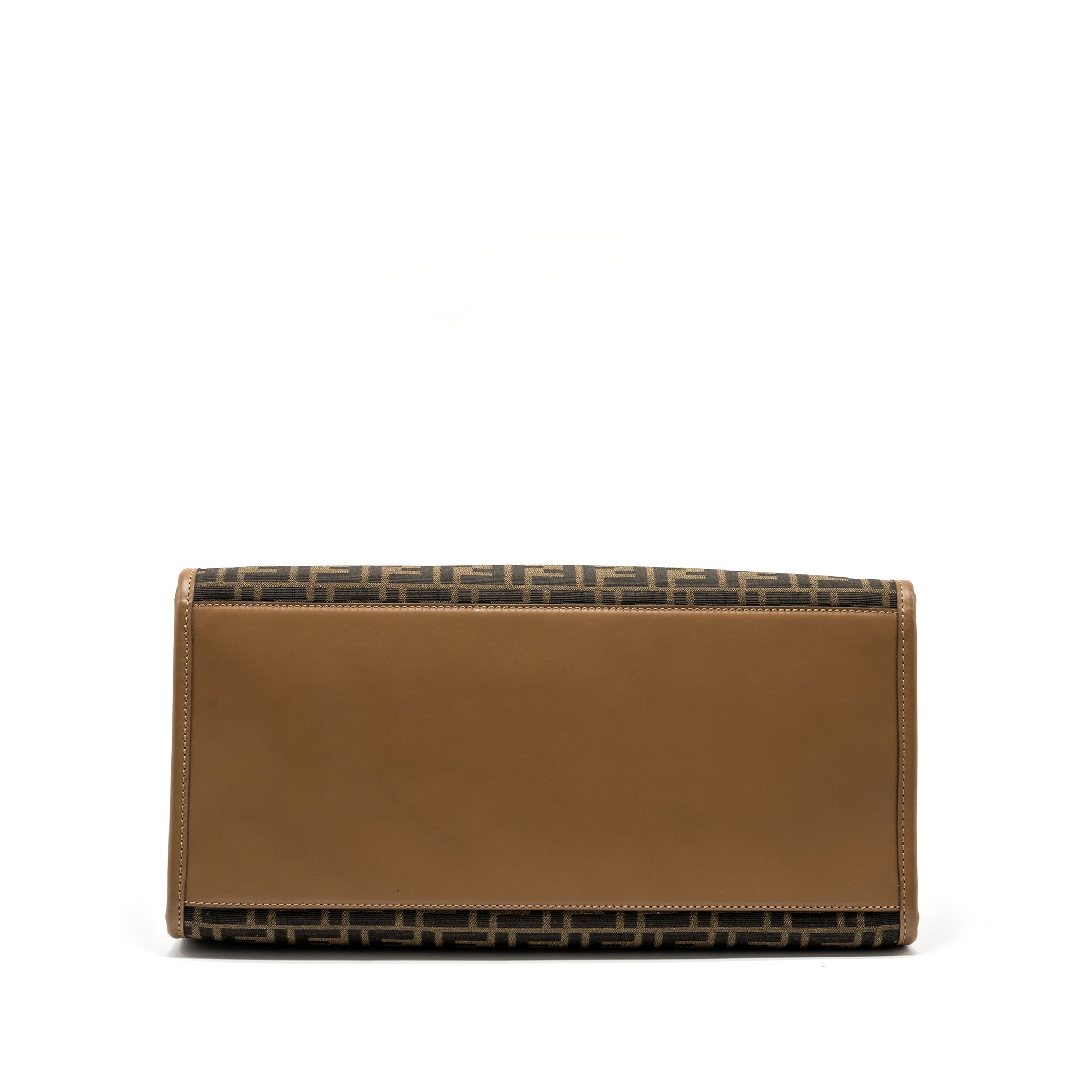 FENDI SUNSHINE LARGE TOTE SHOPPER FF JACQUARD FABRIC BROWN GHW