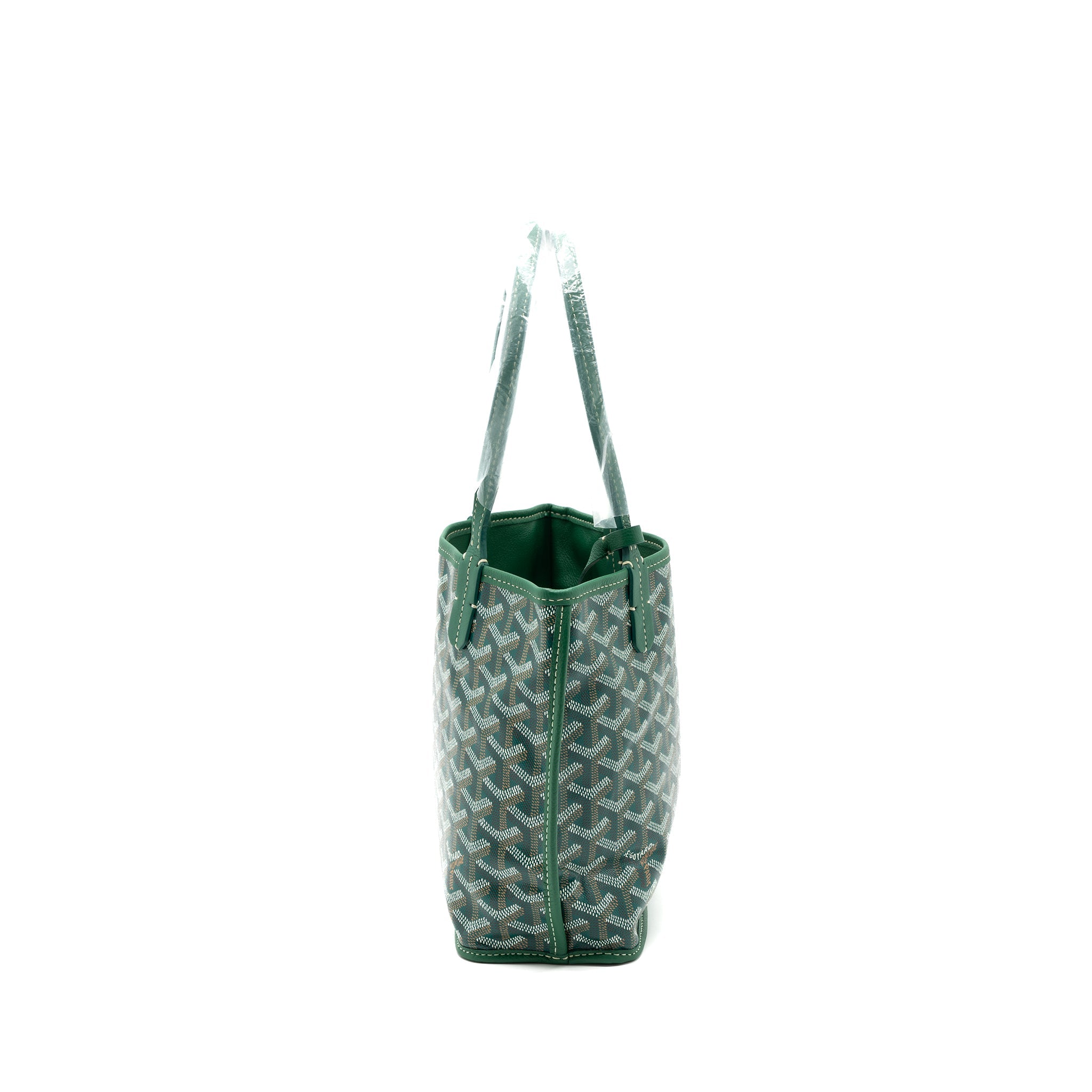 GOYARD MINI ANJOU TOTE BAG CANVAS / CALFSKIN GREEN SHW