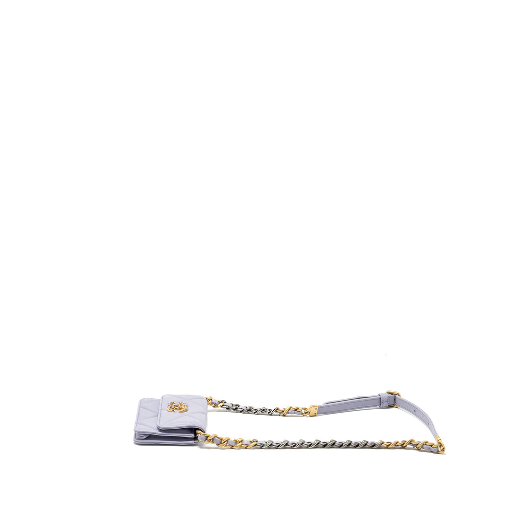 CHANEL 19 MINI BELT BAG LAMBSKIN LIGHT PURPLE MULTICOLOUR HARDWARE