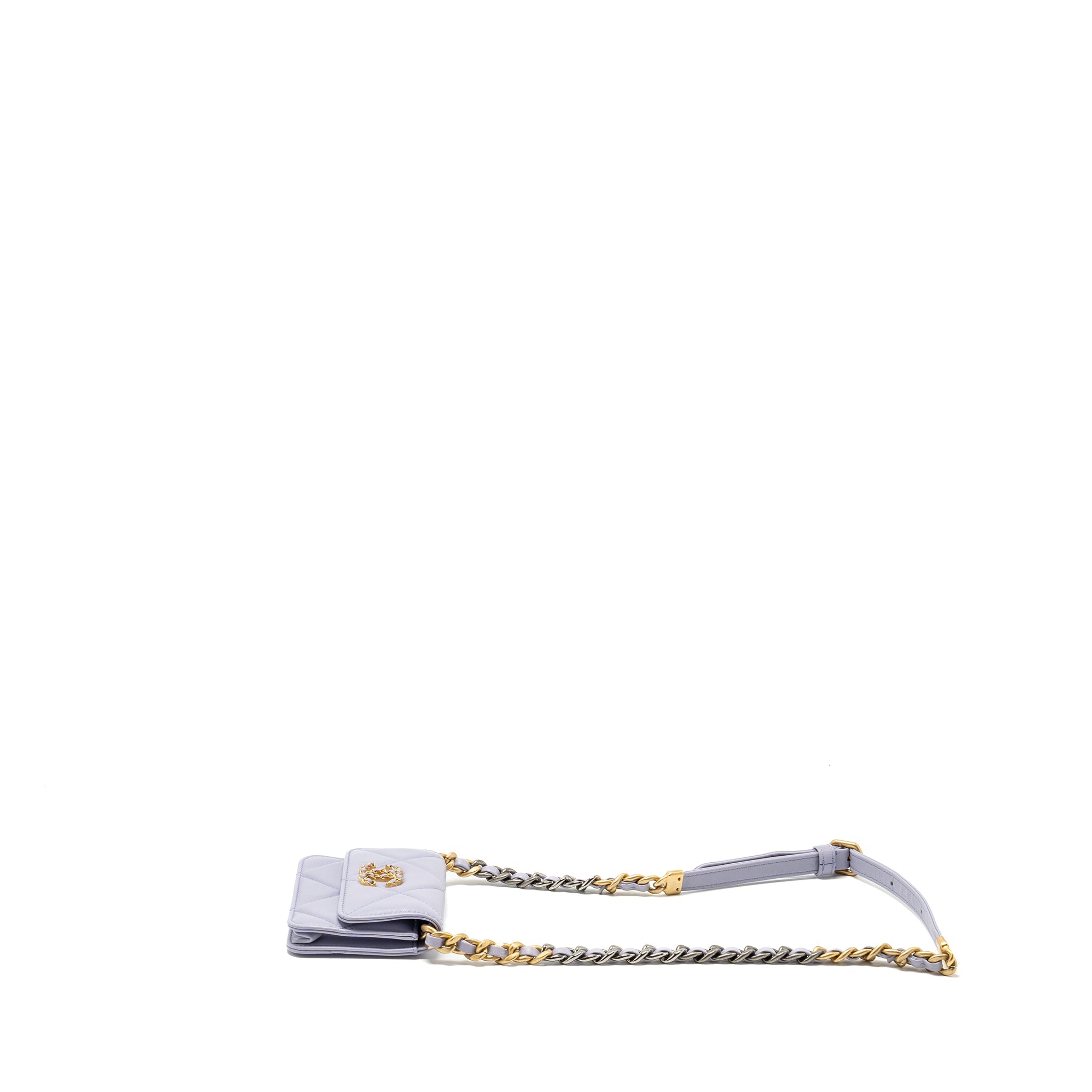 CHANEL 19 MINI BELT BAG LAMBSKIN LIGHT PURPLE MULTICOLOUR HARDWARE