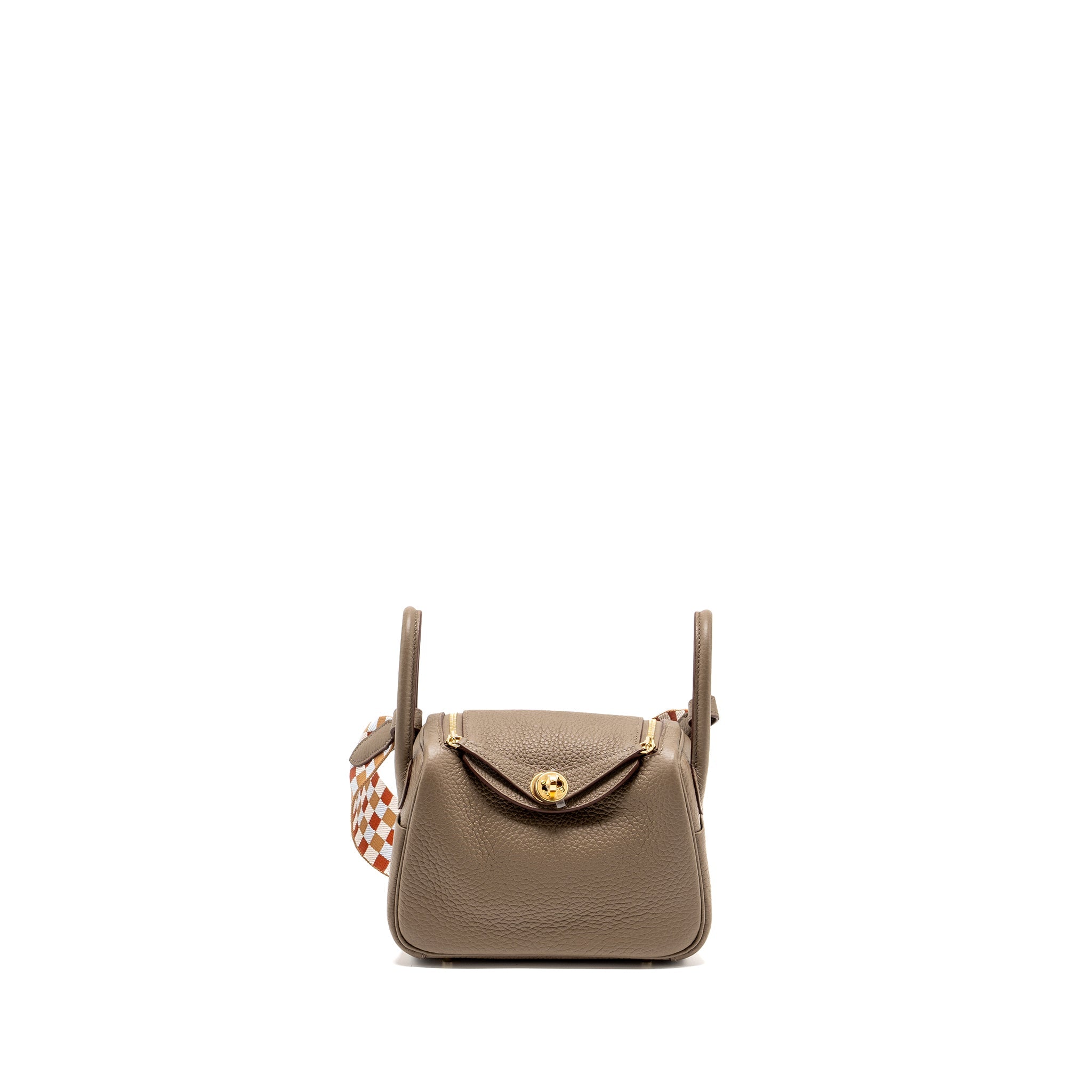 HERMES MINI LINDY CLEMENCE ETOUPE WITH CHAI-NATA-BLUE BRUME STRAP GHW