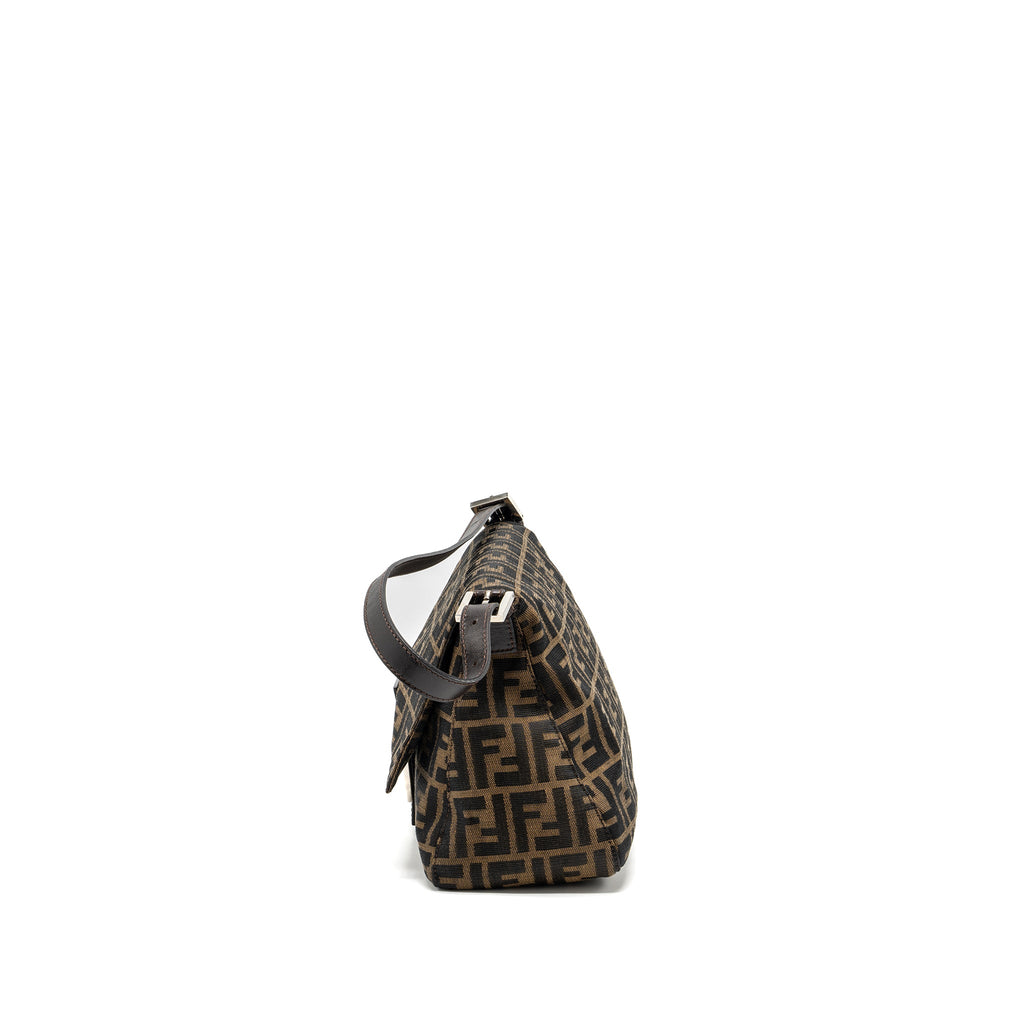 FENDI VINTAGE ZUCCA MAMMA BAGUETTE BAG CANVAS BROWN SHW