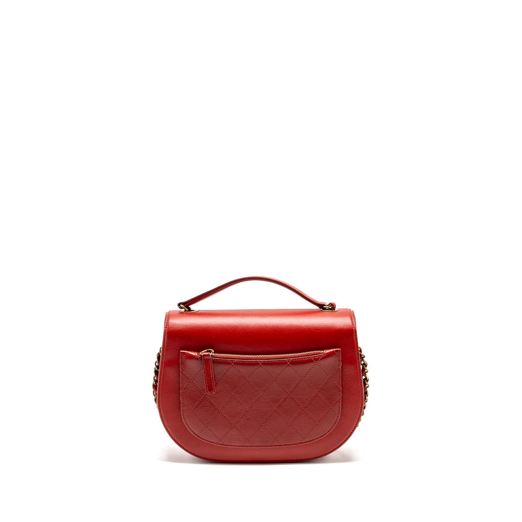 CHANEL MEDIUM COCO CURVE FLAP BAG CALFSKIN RED GHW