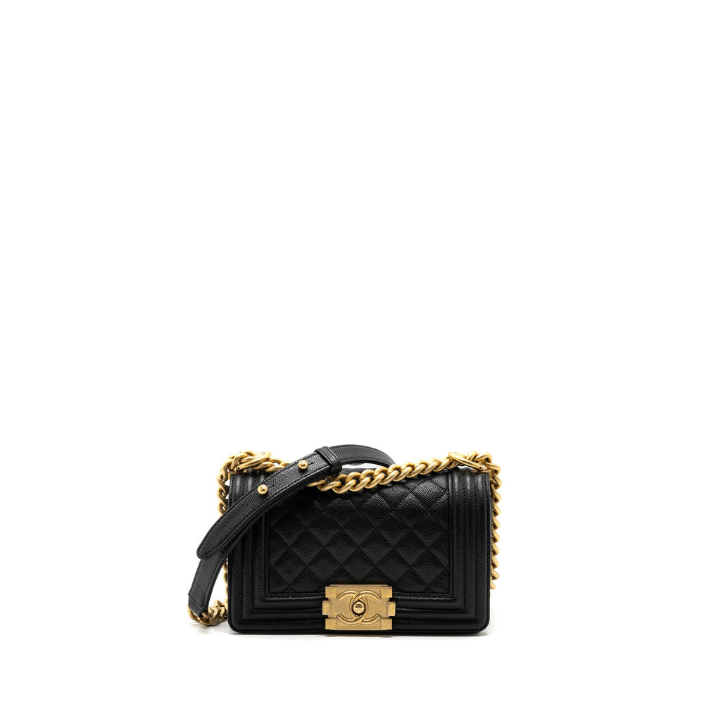 CHANEL SMALL BOY BAG CAVIAR BLACK GHW
