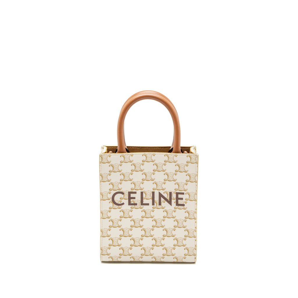 CELINE MINI VERTICAL CABAN TRIOMPHE CANVAS/CALFSKIN GHW