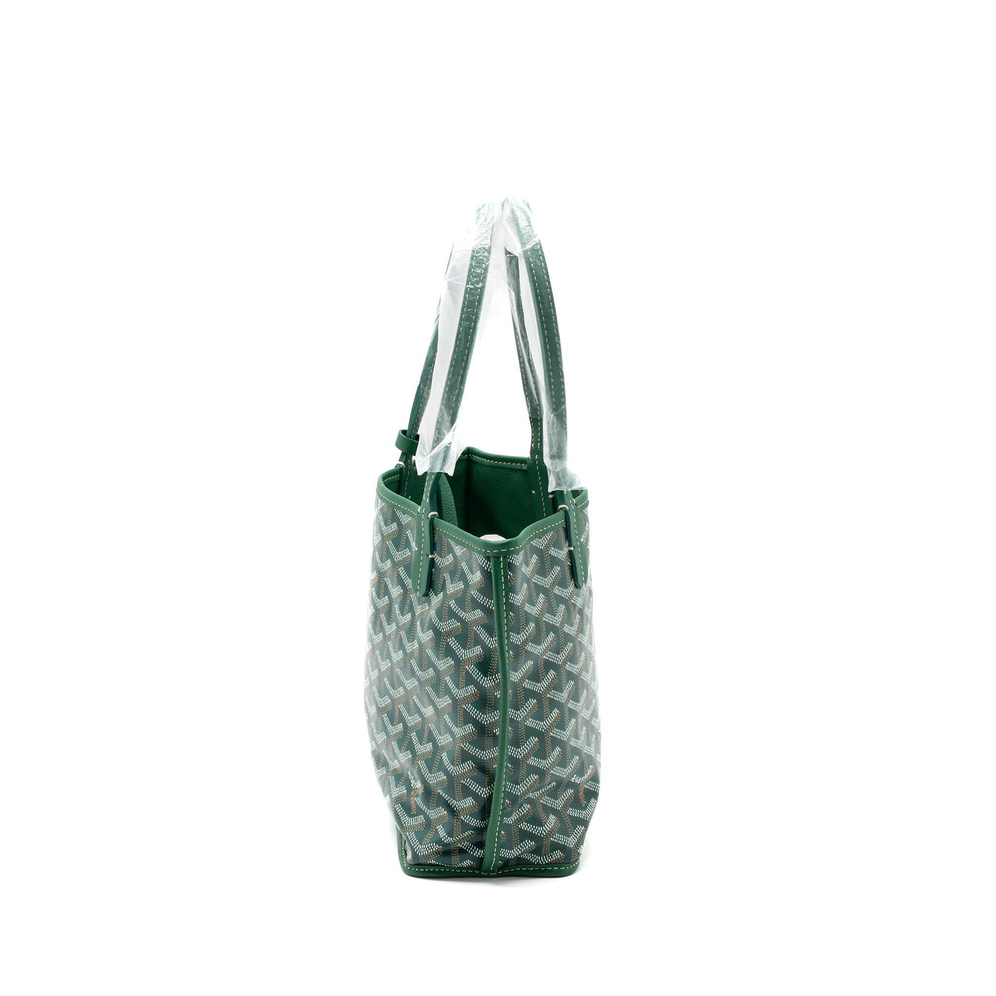 GOYARD MINI ANJOU TOTE BAG CANVAS / CALFSKIN GREEN SHW