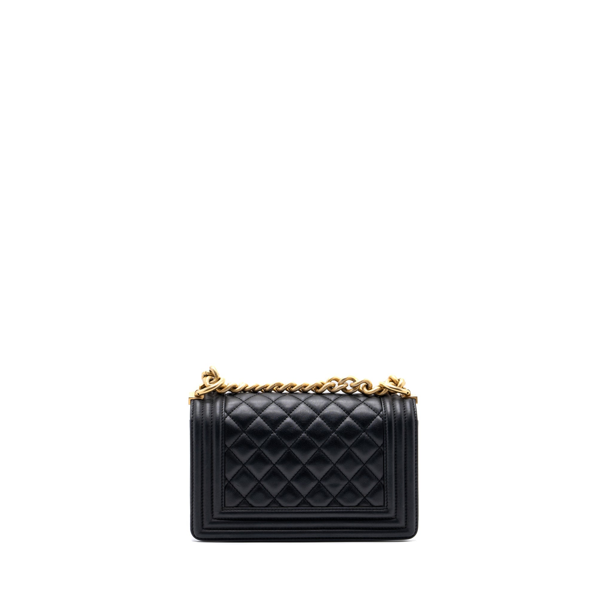 CHANEL SMALL BOY BAG CALFSKIN BLACK GHW