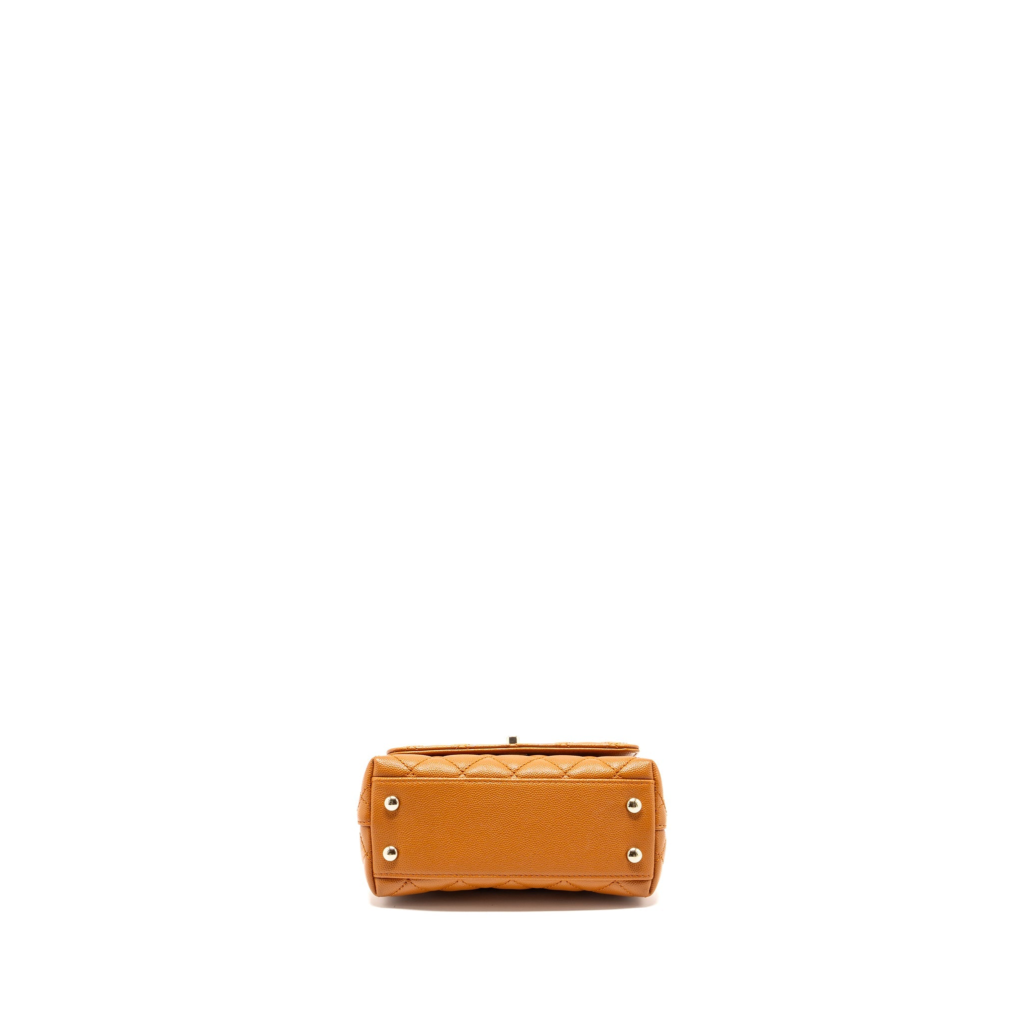CHANEL MINI COCO HANDLE CAVIAR CARAMEL LGHW (MICROCHIP)