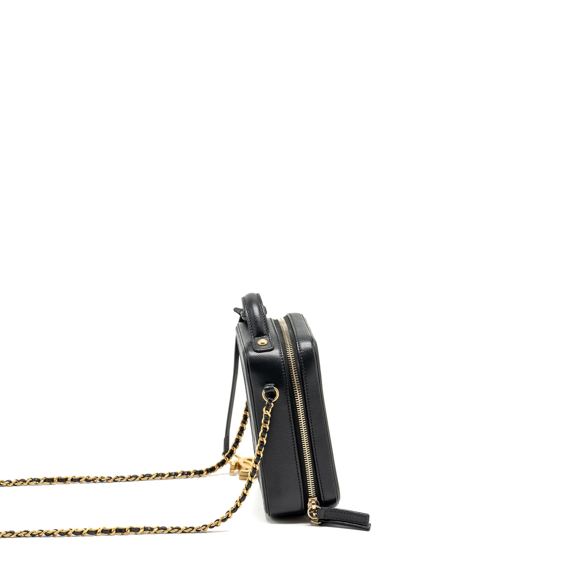 CHANEL FILIGREE VERTICAL VANITY CASE CAVIAR BLACK GHW