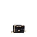 CHANEL MINI 2.55 REISSUE FLAP BAG AGED CALFSKIN BLACK GHW