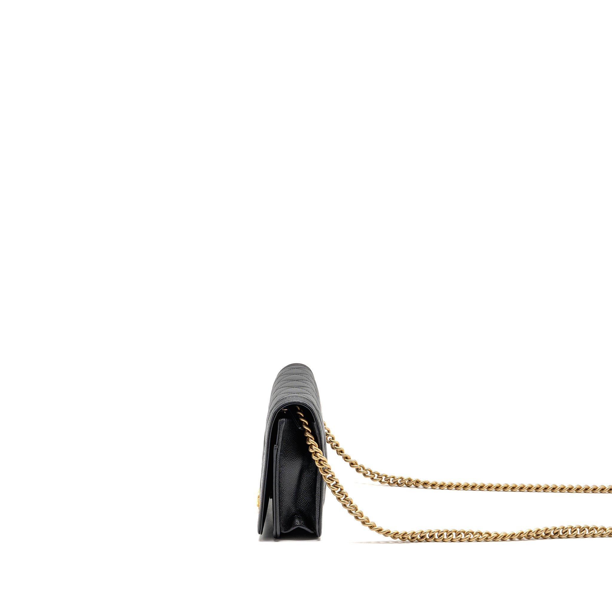 CHANEL BOY WALLET ON CHAIN CAVIAR BLACK GHW (MICROCHIP)