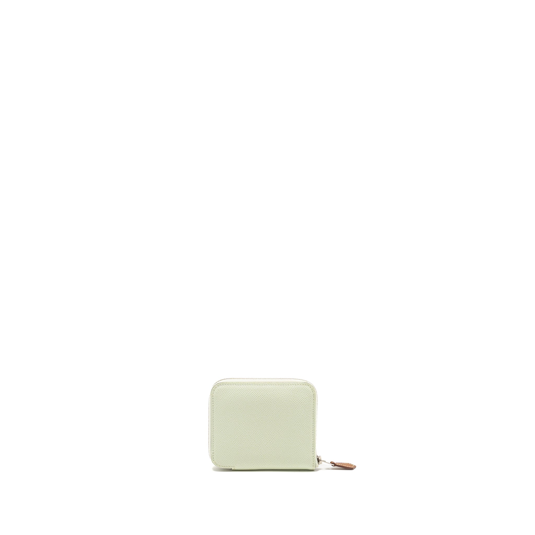 HERMES SILK IN COMPACT WALLET EPSOM VERT FIZZ/MULTICOLOUR SHW
