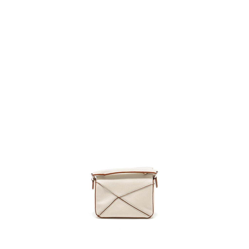 LOEWE NANO PUZZLE BAG CALFSKIN WHITE SHW
