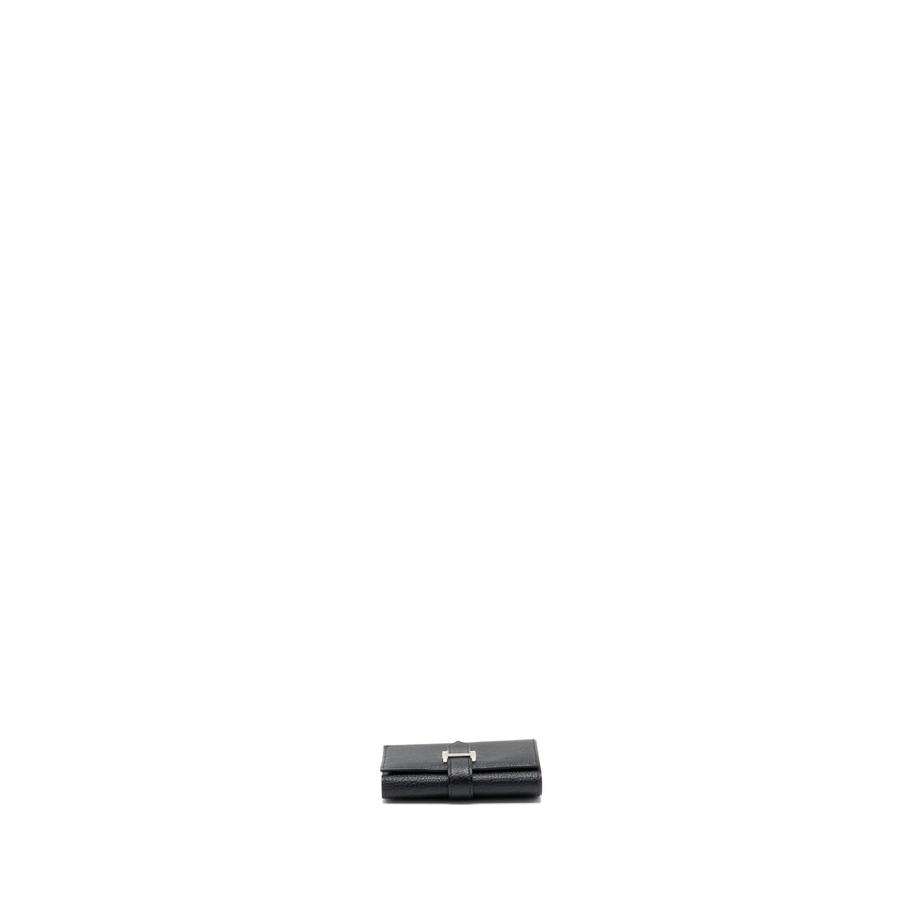HERMES BEARN COMBINE TRI-FOLD COMPACT WALLET CHEVRE MYSORE BLACK SHW