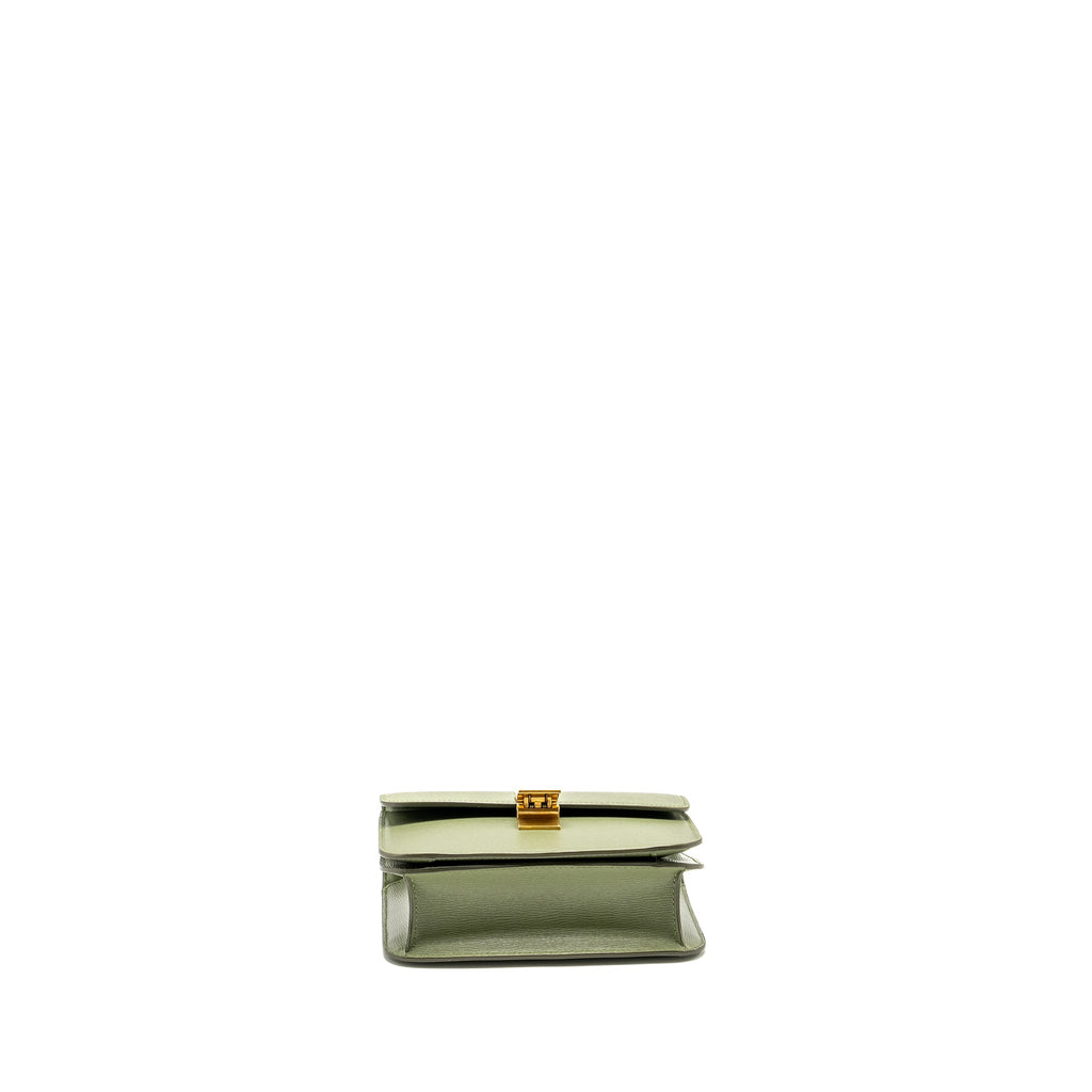 CELINE TEEN CLASSIC BOX BAG CALFSKIN GREEN GHW