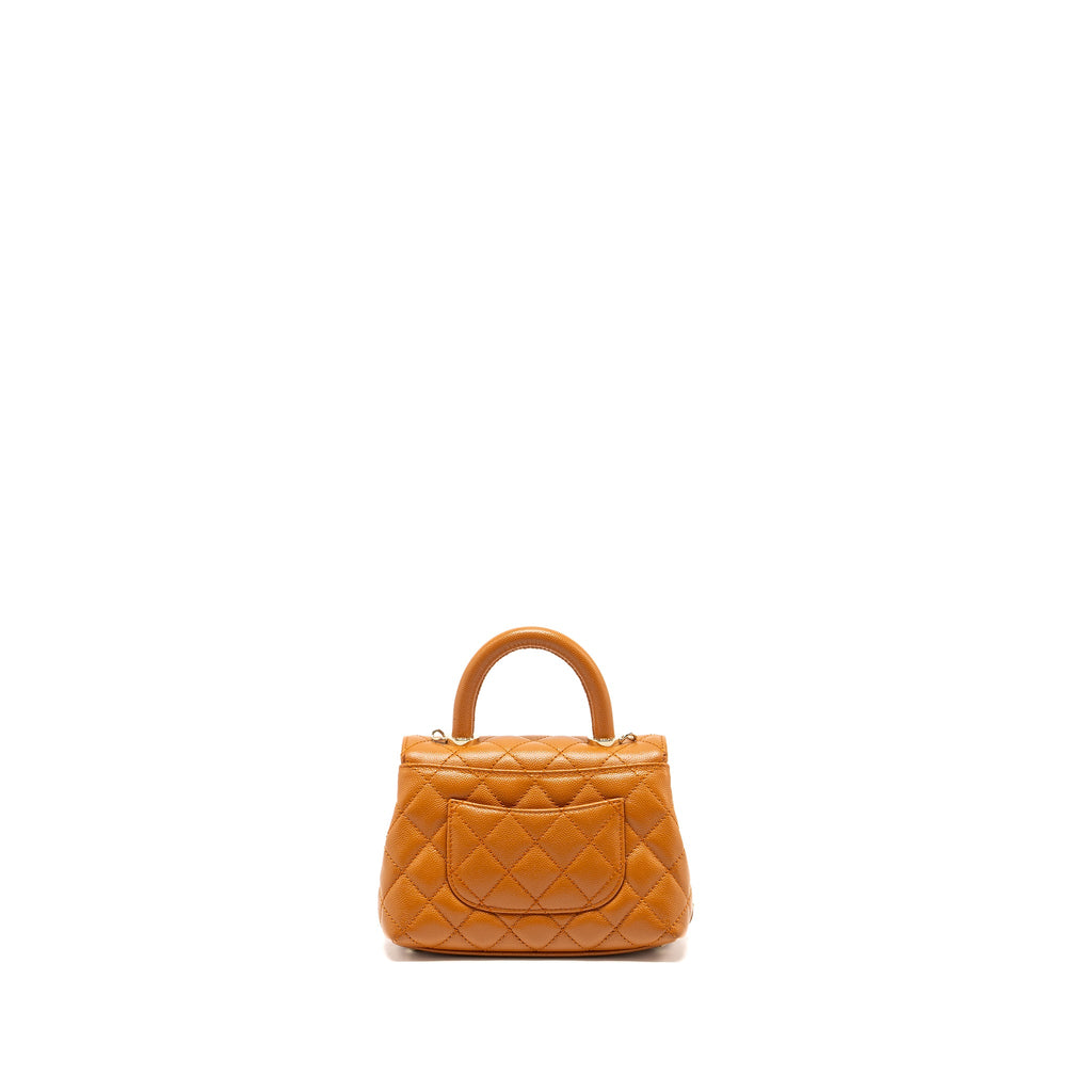 CHANEL MINI COCO HANDLE CAVIAR CARAMEL LGHW (MICROCHIP)