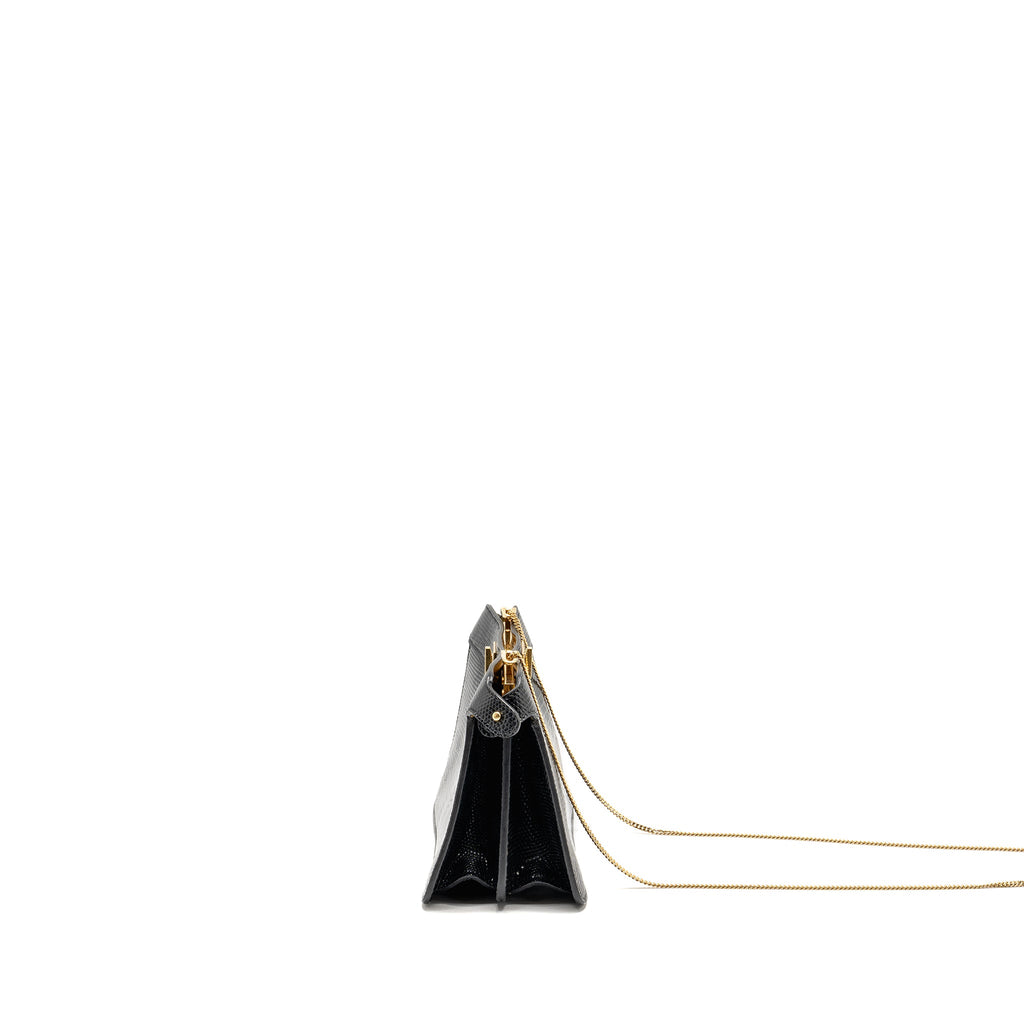FENDI PEEKABOO I SEE YOU BAG LIZARD BLACK GHW