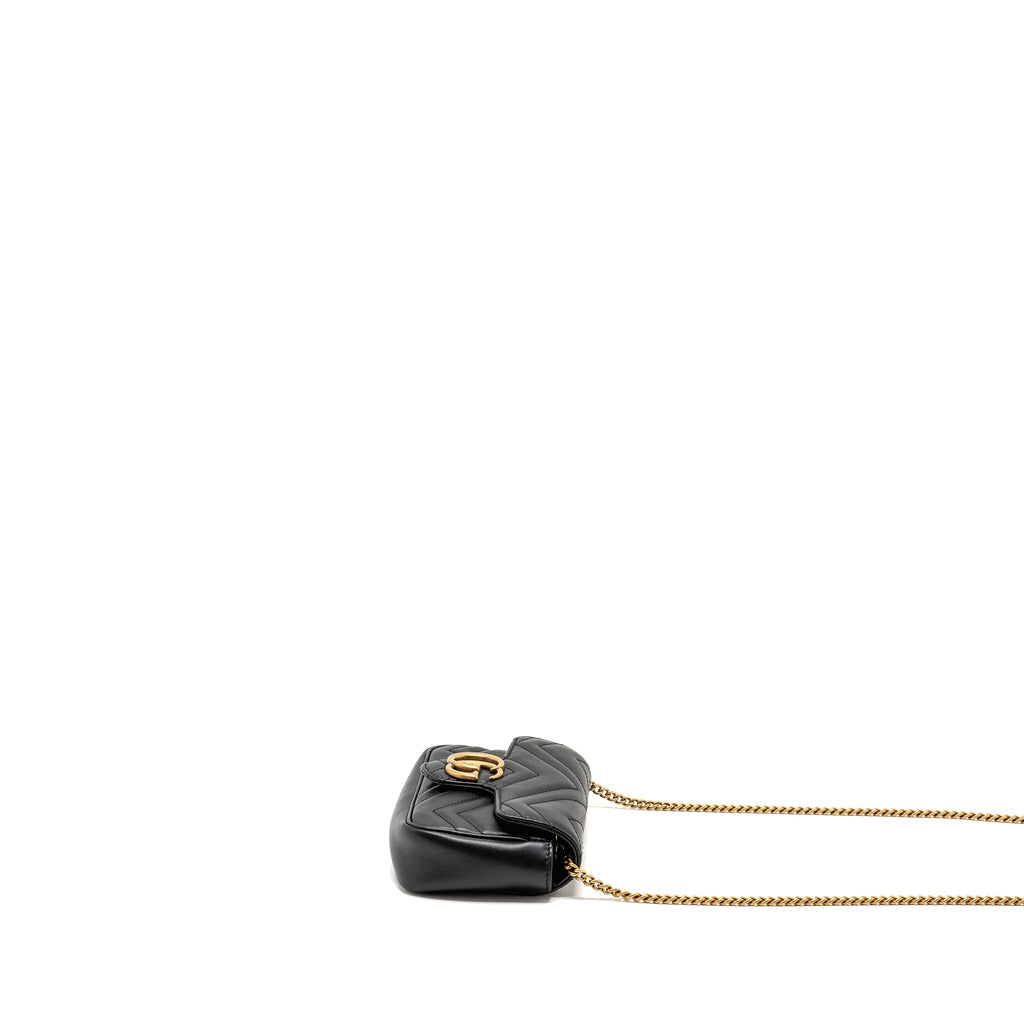 GUCCI MINI GG MARMONT CALFSKIN BLACK GHW