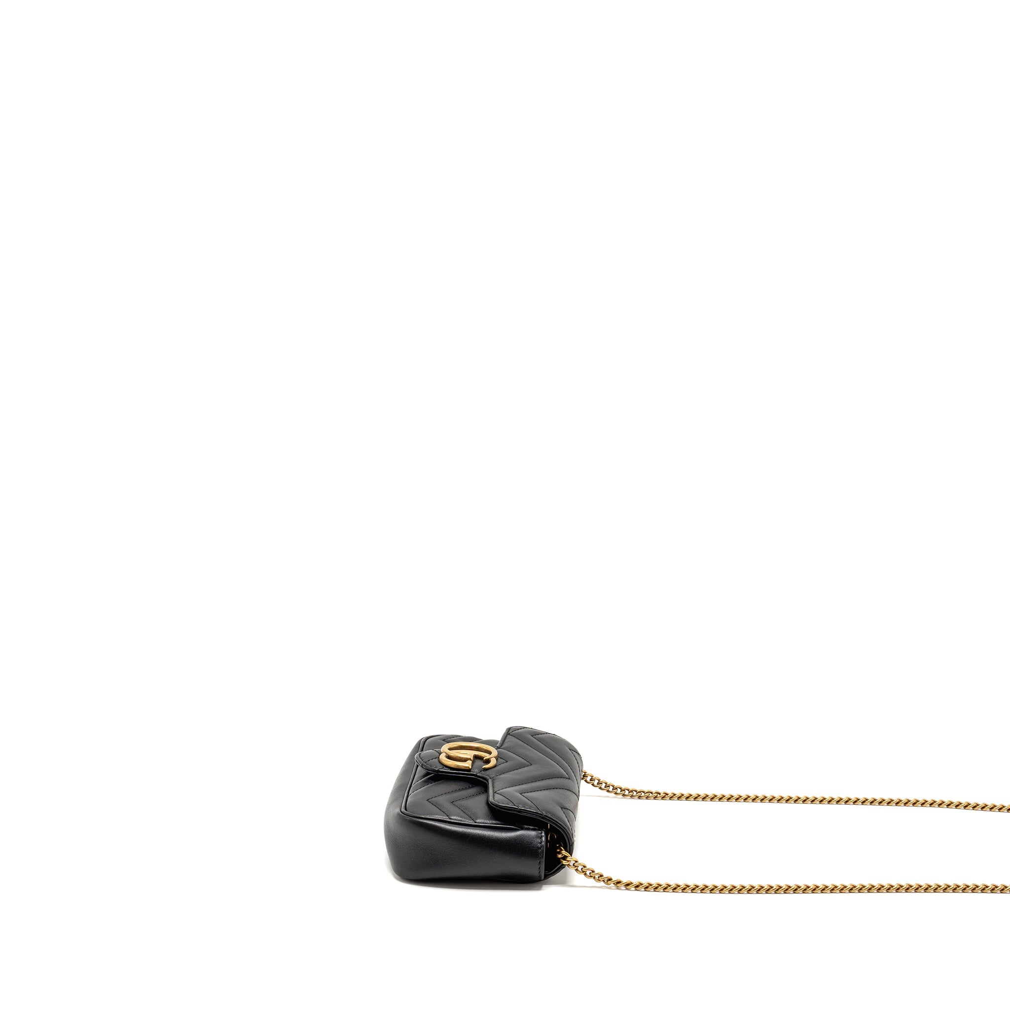 GUCCI MINI GG MARMONT CALFSKIN BLACK GHW