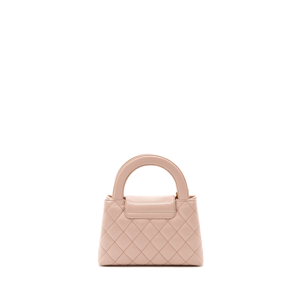 CHANEL 23K MINI SHOPPING BAG CALFSKIN LIGHT PINK  BRUSHED GHW(MICROCHIP)