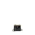 CHANEL QUILTED MINI CLIP PURSE WITH CHAIN AGED CALFSKIN BLACK LGHW (MICROCHIP)