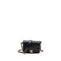 CHANEL MINI TWIST YOUR BUTTON SQUARE FLAP BAG CAVIAR BLACK GHW