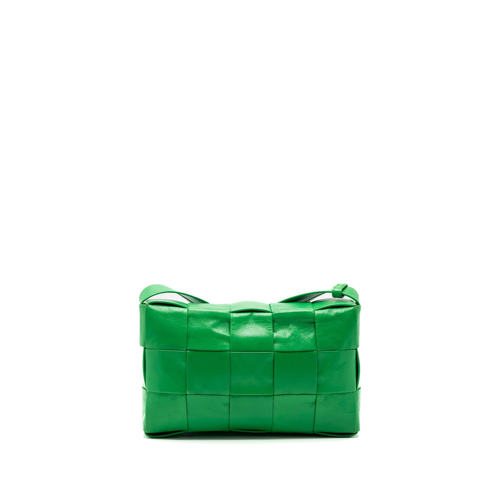 BOTTEGA VENETA CASSETTE LEATHER GREEN SHW