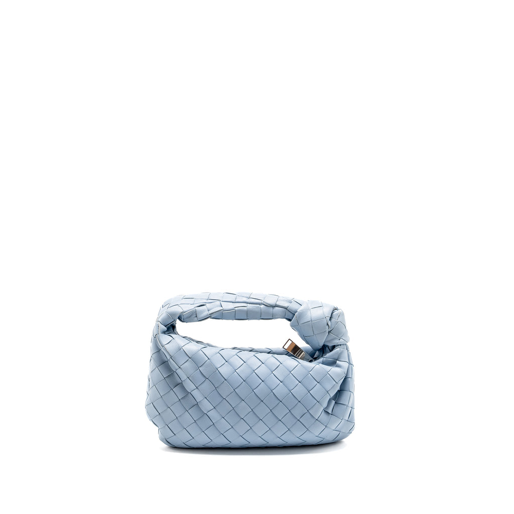 BOTTEGA VENETA MINI JODIE LAMBSKIN LIGHT BLUE SHW