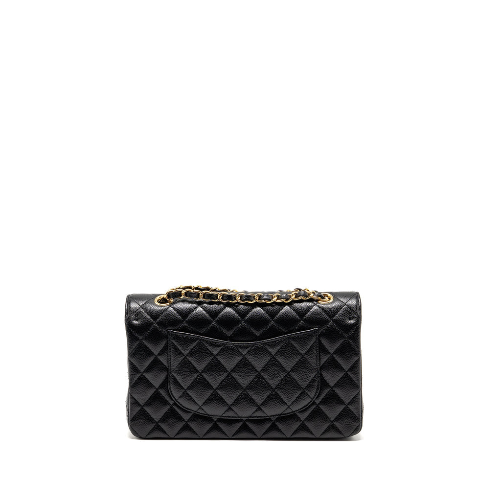 CHANEL MEDIUM CLASSIC DOUBLE FLAP BAG CAVIAR BLACK LGHW