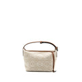 LOEWE SMALL CUBI BAG ANAGRAM JACQUARD CANVAS / CALFSKIN BEIGE / TAN GHW