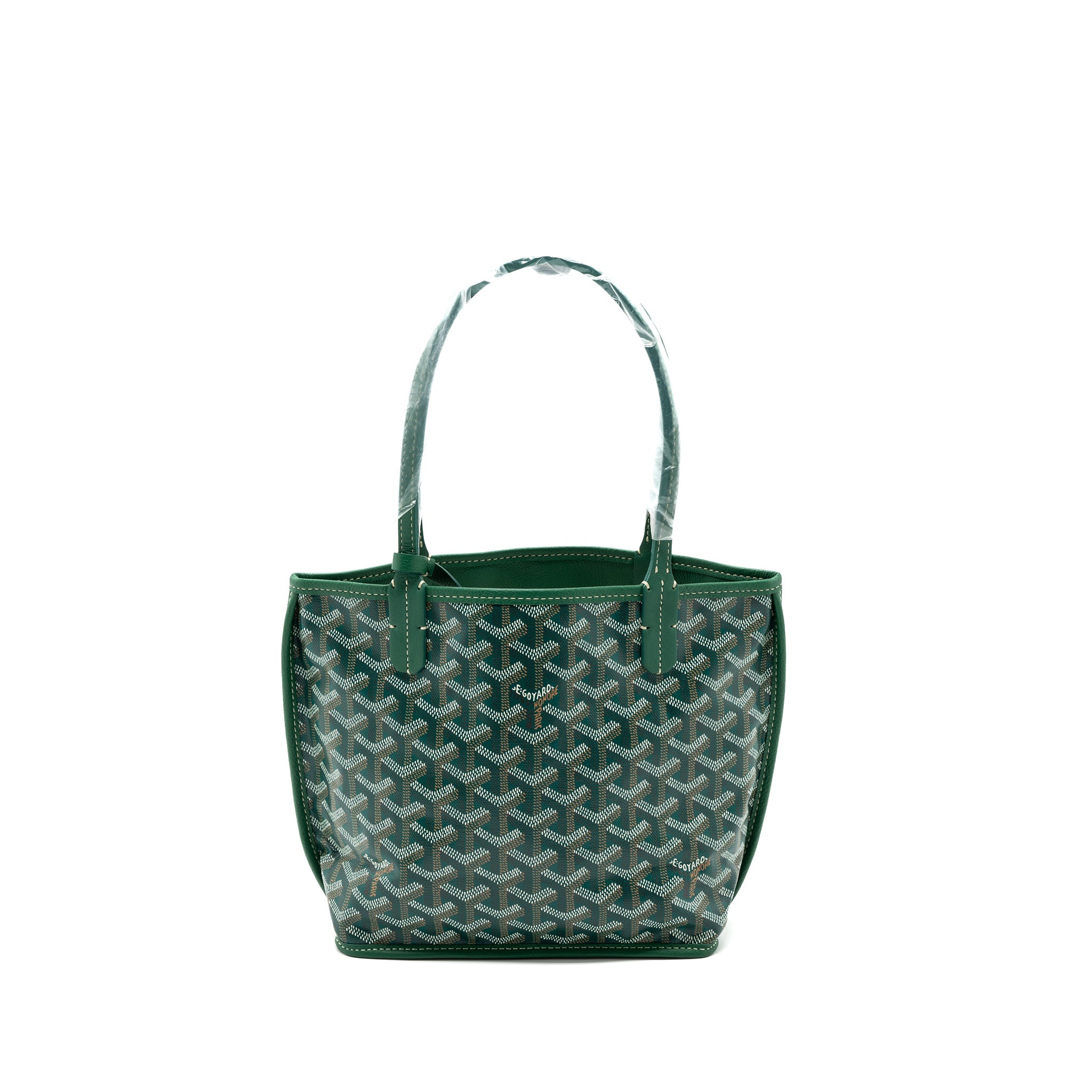 GOYARD MINI ANJOU TOTE BAG CANVAS / CALFSKIN GREEN SHW