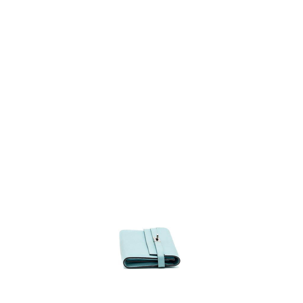 HERMES KELLY LONG WALLET EPSOM LIGHT BLUE SHW