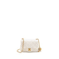 CHANEL PEARL CRUSH MINI SQUARE LAMBSKIN WHITE GHW (MICROCHIP)