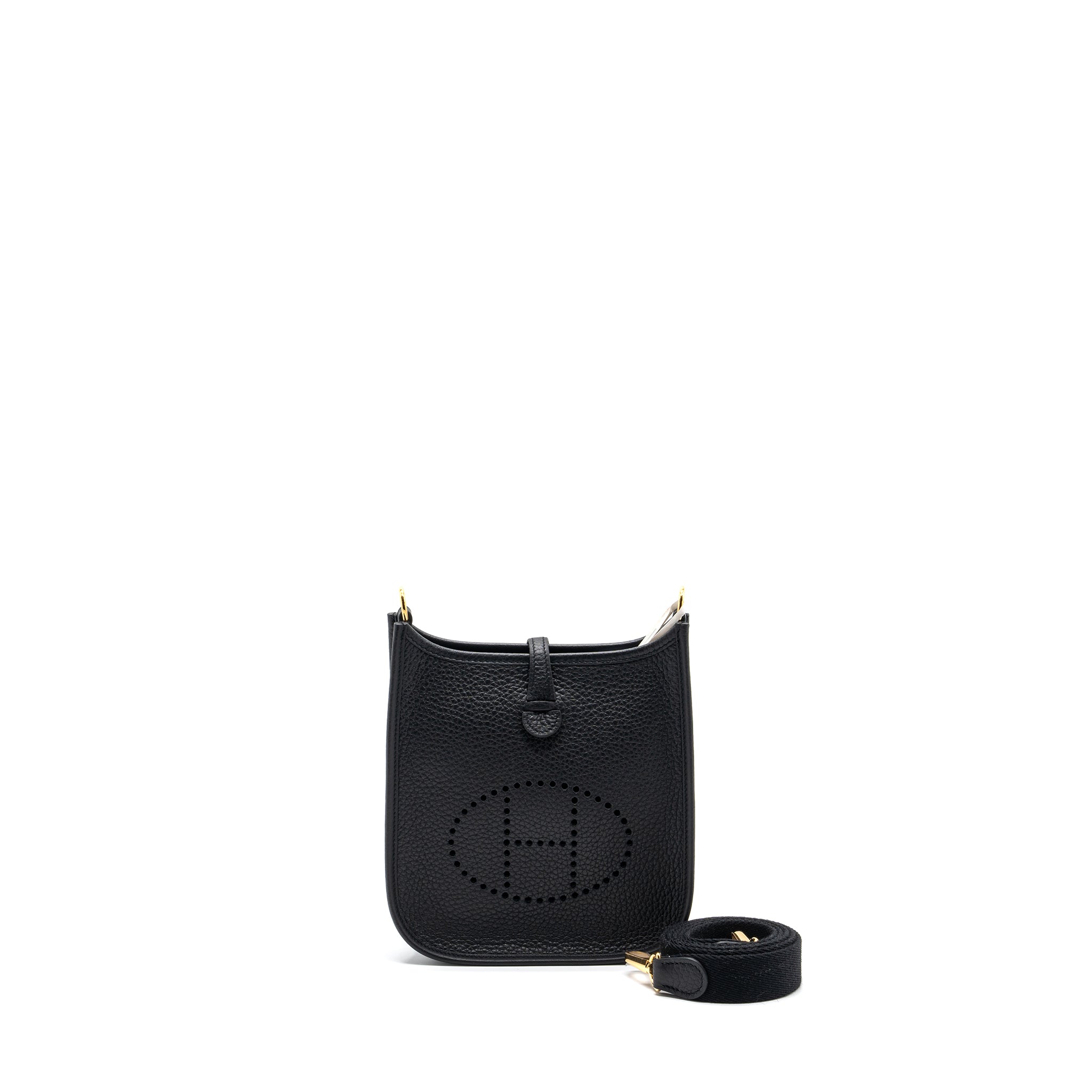 HERMES MINI EVELYN CLEMENCE BLACK GHW