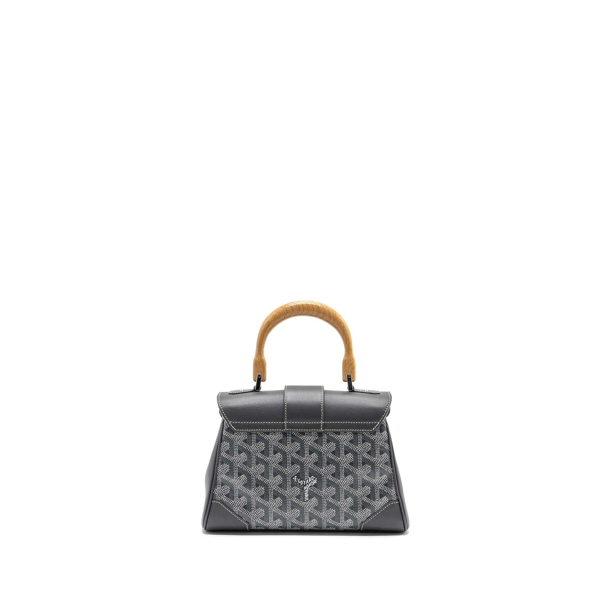 GOYARD MINI SAIGON BAG GOYARDINE CANVAS GREY SHW