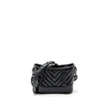 CHANEL SMALL GABRIELLE HOBO BAG CHEVRON AGED CALFSKIN SO BLACK