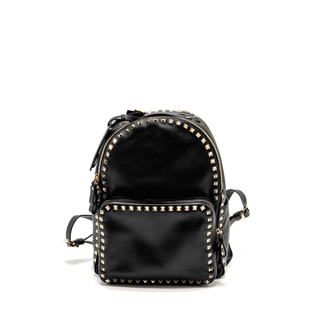 VALENTINO ROCKSTUD BACKPACK LEATHER BLACK GHW