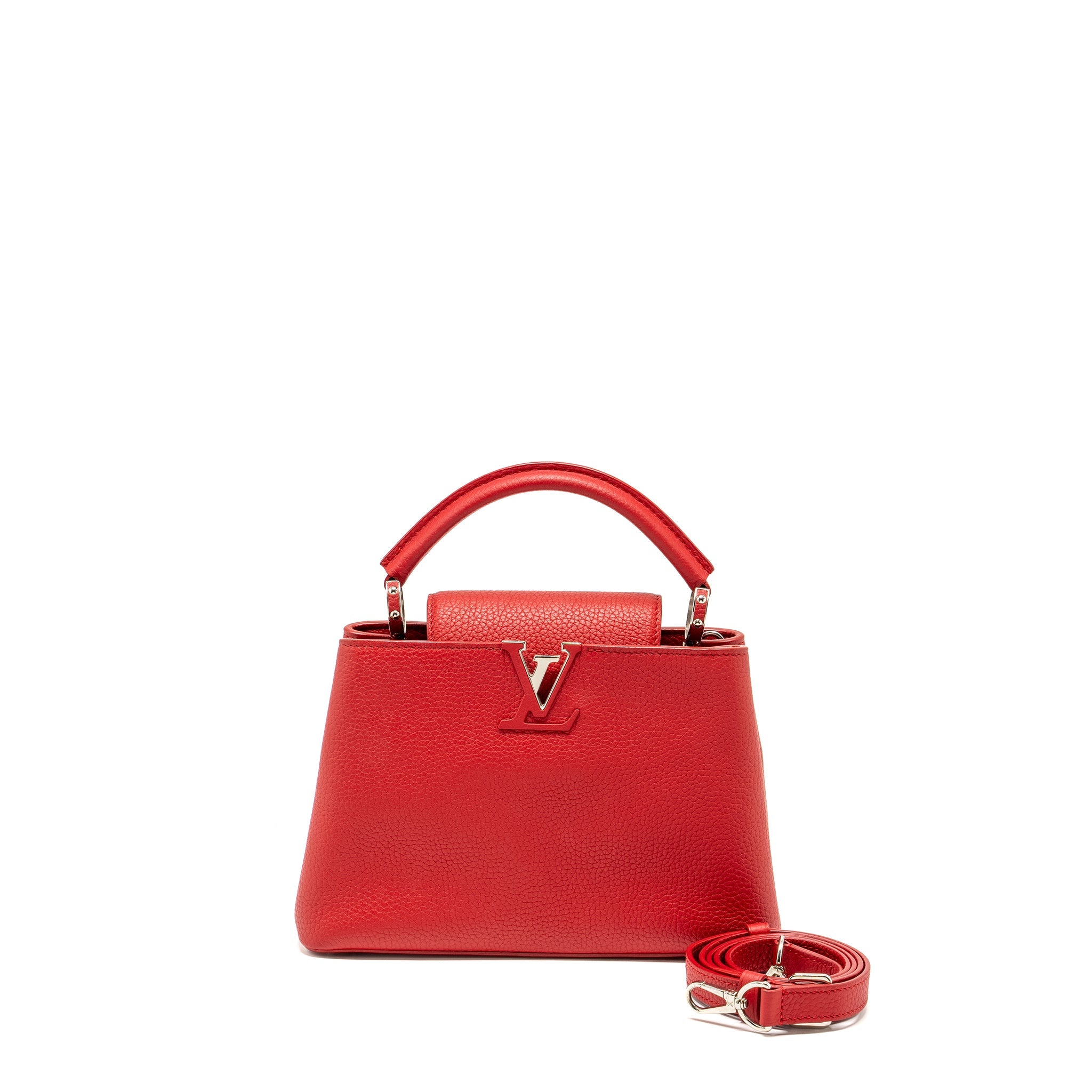 LOUIS VUITTON CAPUCINE BB TAURILLON RED SHW