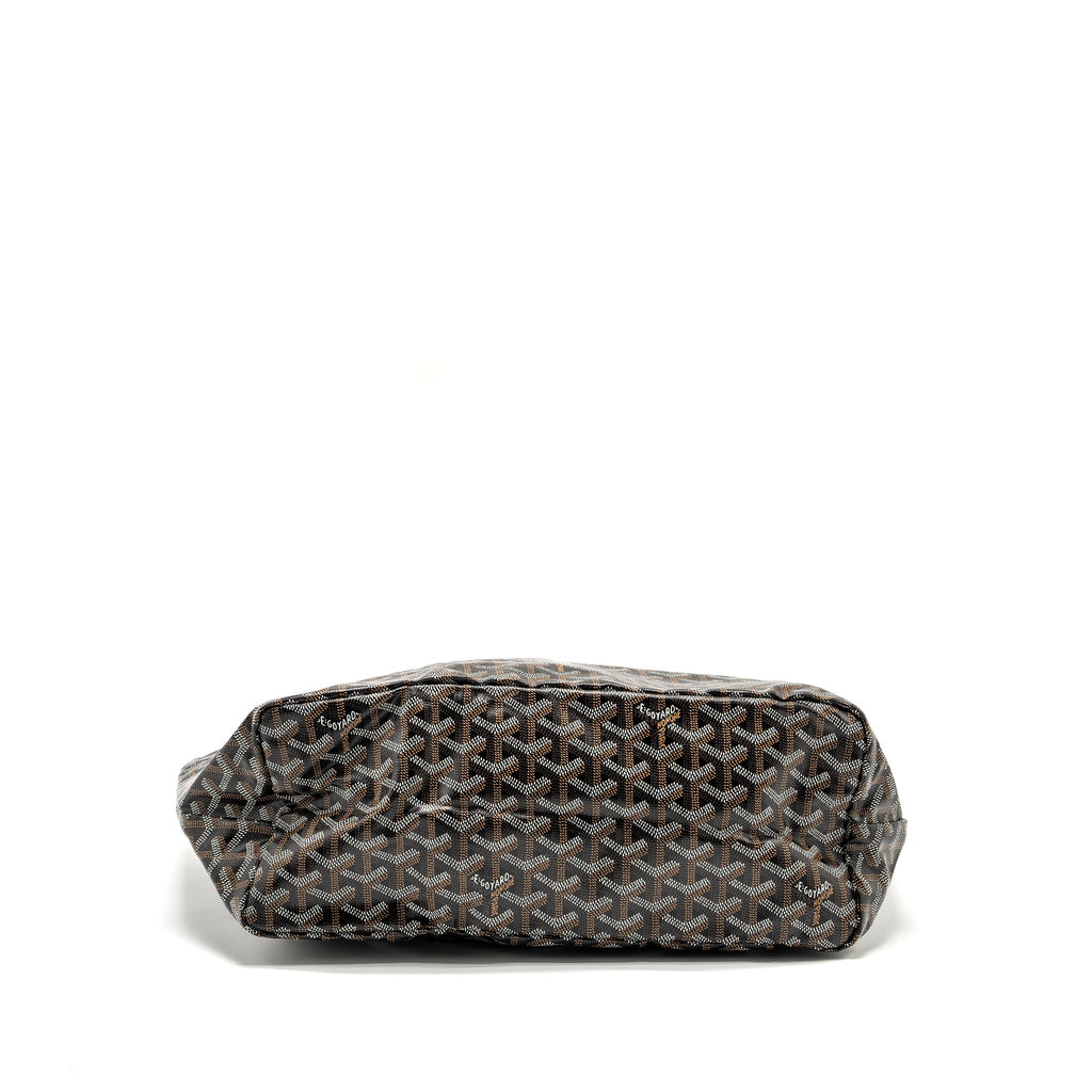 GOYARD SAINT LOUIS PM TOTE BAG GOYARDINE CANVAS/CALFSKIN BLACK SHW