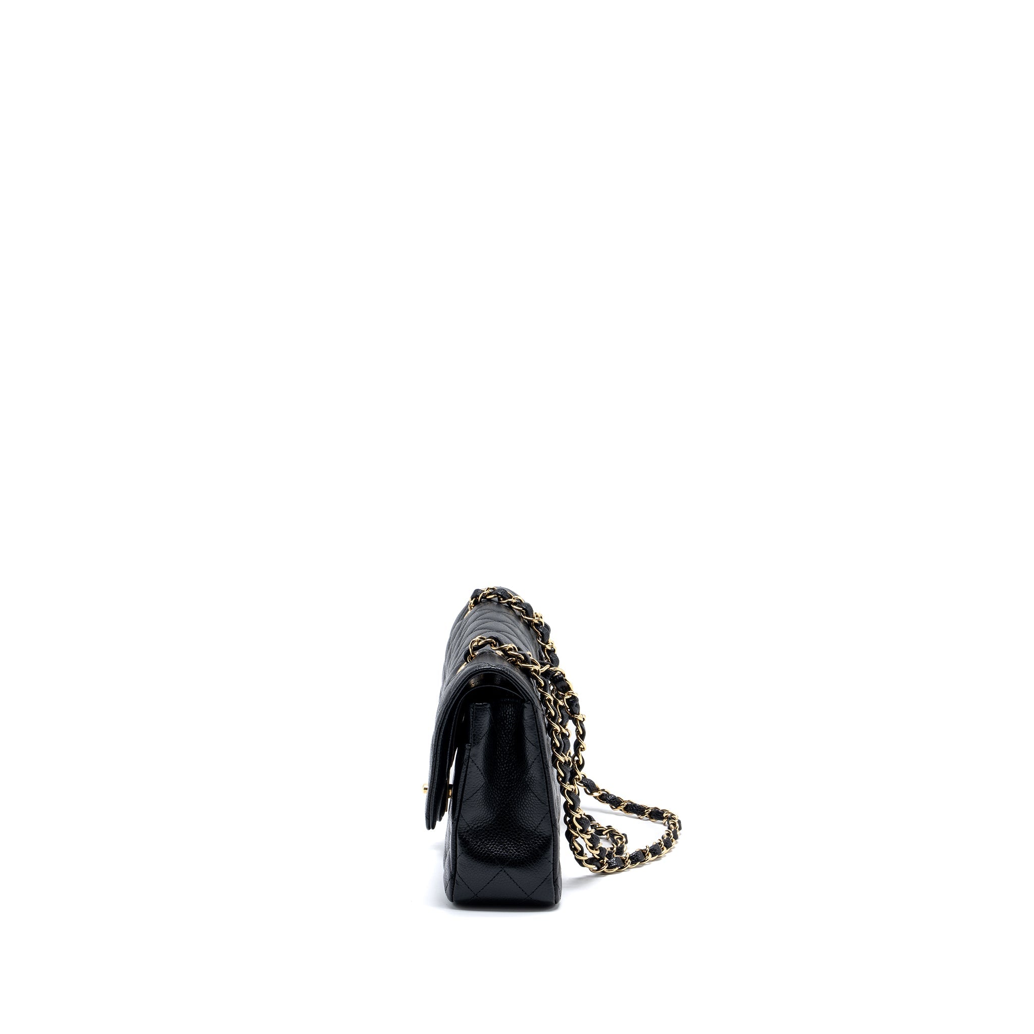 CHANEL MEDIUM CLASSIC DOUBLE FLAP BAG CAVIAR BLACK GHW