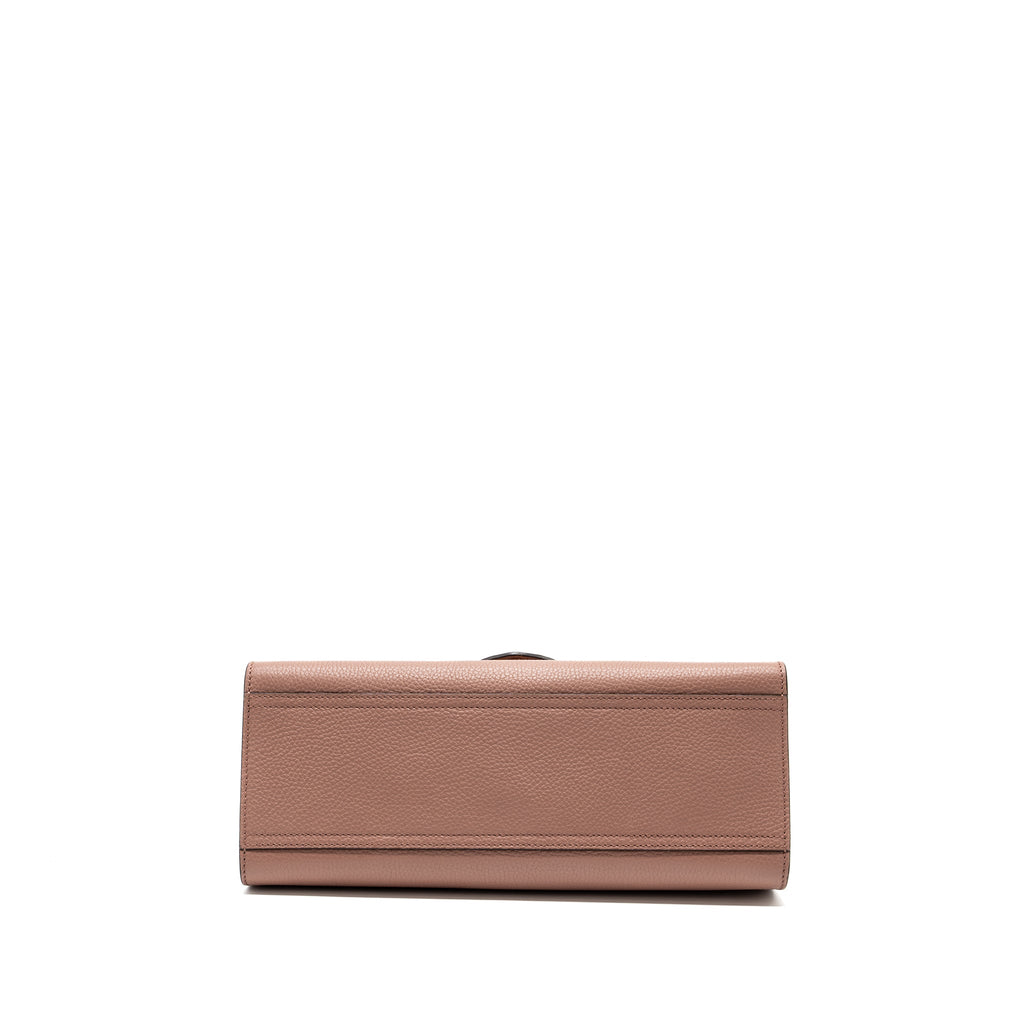 GUCCI TOP HANDLE FLAP BAG CALFSKIN DARK PINK GHW